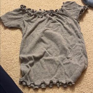 Brandy grey over shoulder shirt